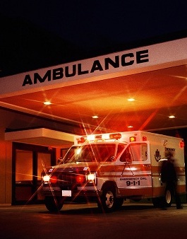 hospital and ambulance